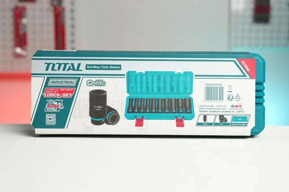 Bộ 10 đầu tuýp dài 1/2' Thép Cr-mo Total THKISD12102L 4