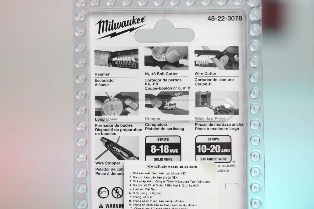Kìm tuốt dây 7 trong 1 Milwaukee 48-22-3078 7