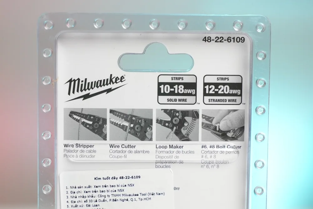 Kìm tuốt dây điện, tuốt dây cáp Milwaukee 48-22-6109 8