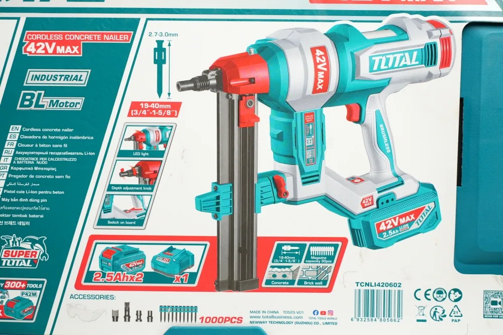 Máy bắn đinh dùng pin 42V Total TCNLI420602 (2 Pin 2.5Ah, 1 Sạc) 7