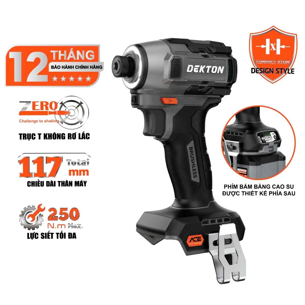 Thân máy vặn vít dùng pin 21V Dekton M21-CV250PROMAX | Máy Vặn Vít Dùng Pin 3